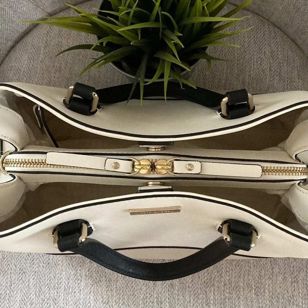 Kate Spade Saffiano Triple Compartment Color block Satchel Handbag